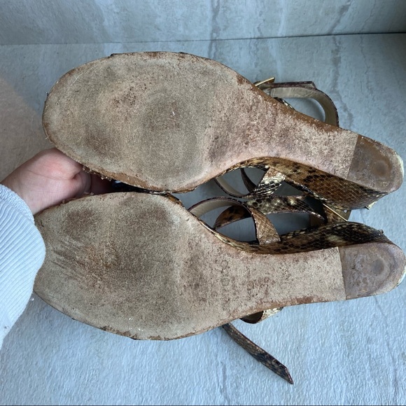 Jimmy Choo snake skin python sandal wedge size 39 (8.5) Authentic - Picture 11 of 11